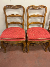 Load image into Gallery viewer, Four Upholstered Ladderback Dining Chairs
