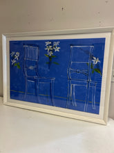 Load image into Gallery viewer, Large Framed Print &quot;Blue Chairs&quot; from Soicher Marin

