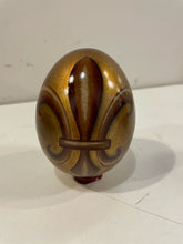 Load image into Gallery viewer, Set of 3 Wooden Fleur De Lis  Eggs with Stands
