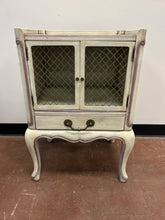 Load image into Gallery viewer, Shabby Chic French Provincial Style Wire Front Side Table/Nightstand
