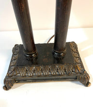 Load image into Gallery viewer, Double Pillar Table Lamp with Linen Shade
