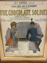 Load image into Gallery viewer, Framed Sheet Music Cover for &quot;The Chocolate Soldier&quot;
