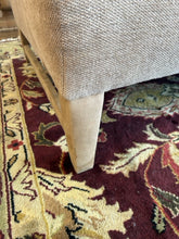 Load image into Gallery viewer, Beige Upholstered Bench Style Loveseat with Suede Covered Legs
