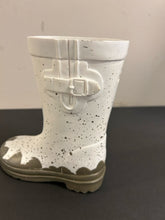 Load image into Gallery viewer, White &amp; Grey Rain Boot Planter/Vase
