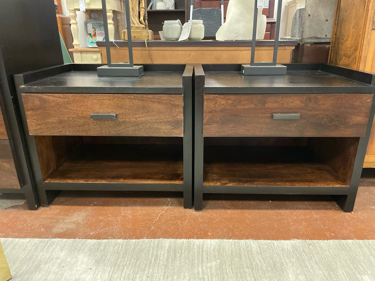 Pair of Forsyth One Drawer Nightstands from Crate & Barrel