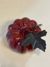 Load image into Gallery viewer, Small Cranberry Ceramic Pumpkin
