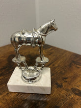 Load image into Gallery viewer, Mini Silver Horse on Marble Base
