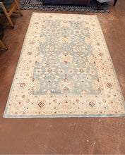 Load image into Gallery viewer, Slate Blue and Cream Wool Area Rug
