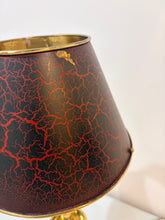 Load image into Gallery viewer, Pair of Brass Candlestick Buffet Lamps with  Painted Brass Shades
