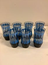 Load image into Gallery viewer, Seven Vintage Blue Swirl Glasses from Libbey Apollo
