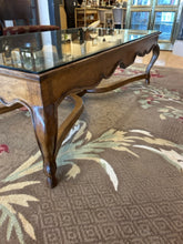 Load image into Gallery viewer, Glass Top Walnut Coffee Table
