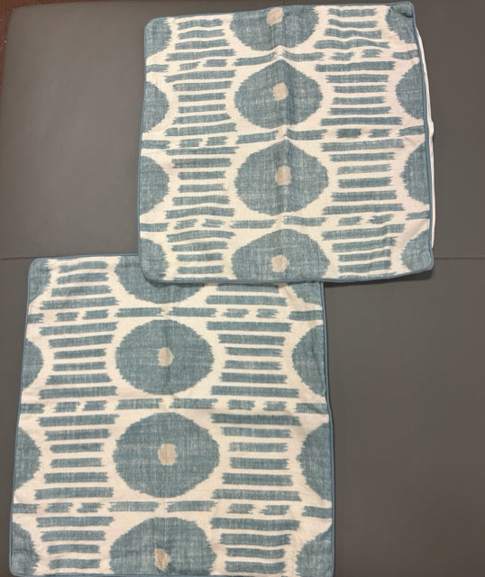 Brand New Pair of Linen Pillow Covers in Thibaut Mesa Ikat Fabric