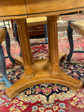 Load image into Gallery viewer, Round Pine Dining Table with Four Rush Seat Chairs
