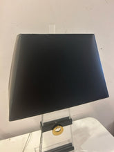 Load image into Gallery viewer, Asian Motif Lucite Lamp with  Black Shade
