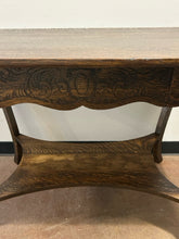 Load image into Gallery viewer, Vintage Quartersawn Oak Library Table with Cabriole Legs
