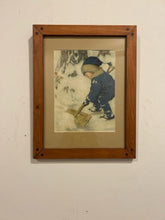 Load image into Gallery viewer, Vintage Print, Boy Shoveling Snow by Jessie Willcox Smith
