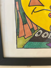 Load image into Gallery viewer, Framed Colorful Stylized Portrait Print II by S.N. Johnson, signed
