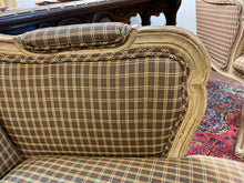 Load image into Gallery viewer, Pair of Highback Brown &amp; Cream Checkered Arm Chairs
