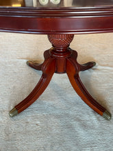 Load image into Gallery viewer, Georgian Style Mahogany Pedestal Dining Table with Satinwood Crossbanding
