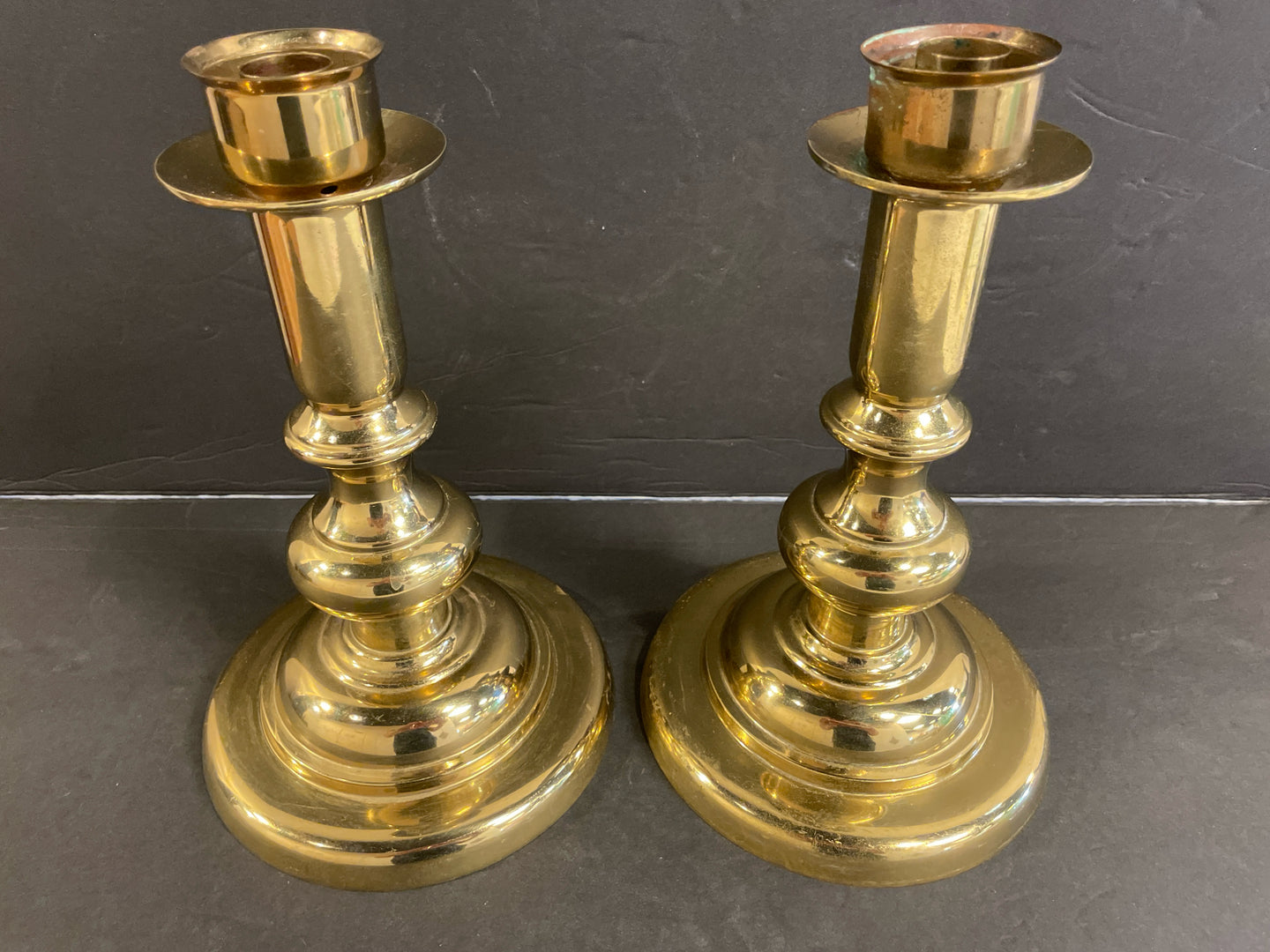 Pair of Brass Candlesholders from Virginia Metalcrafters