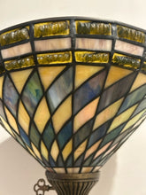 Load image into Gallery viewer, Tiffany Style Torchiere Floor Lamp with Antique Brass Finish
