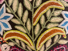 Load image into Gallery viewer, Crewel Embroidered Pillow with Fringe
