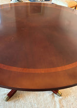 Load image into Gallery viewer, Georgian Style Mahogany Pedestal Dining Table with Satinwood Crossbanding
