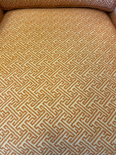 Load image into Gallery viewer, Pair of Orange &amp; Cream Upholstered Arm Chairs from Ethan Allen
