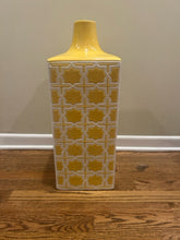 Load image into Gallery viewer, Large Yellow &amp; White Floor Vase/Decorative Object

