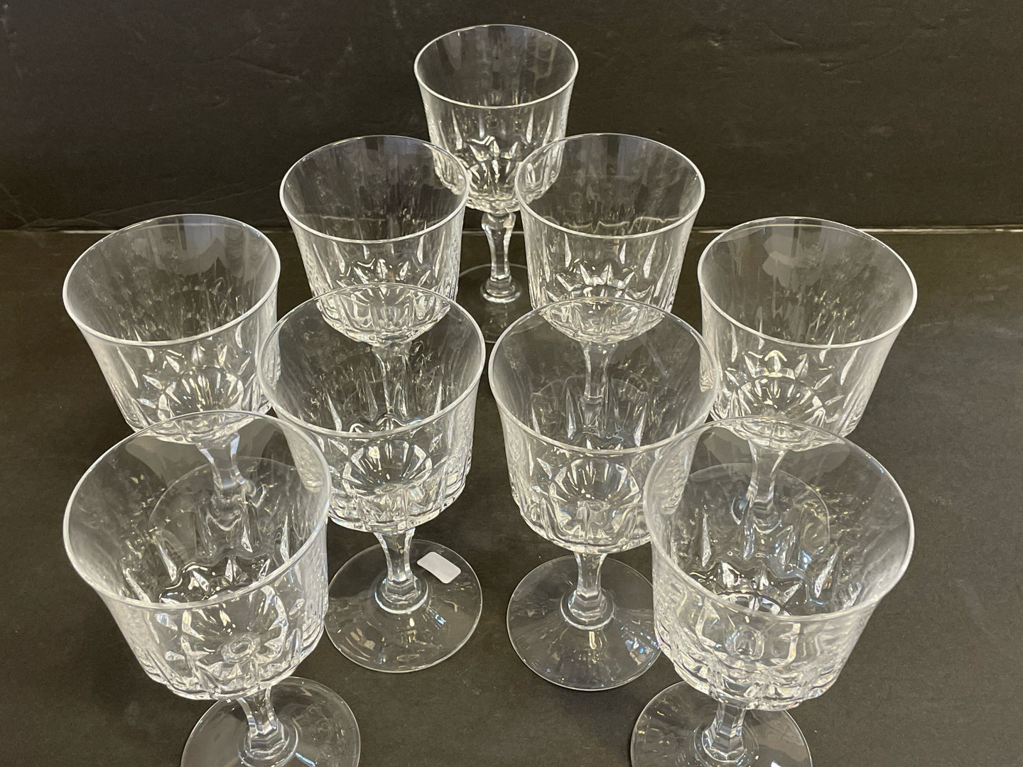 Nine Avignon Water Glasses from Cristal d'Arques