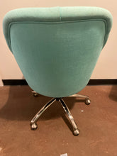 Load image into Gallery viewer, Turquoise Desk Chair on Wheels
