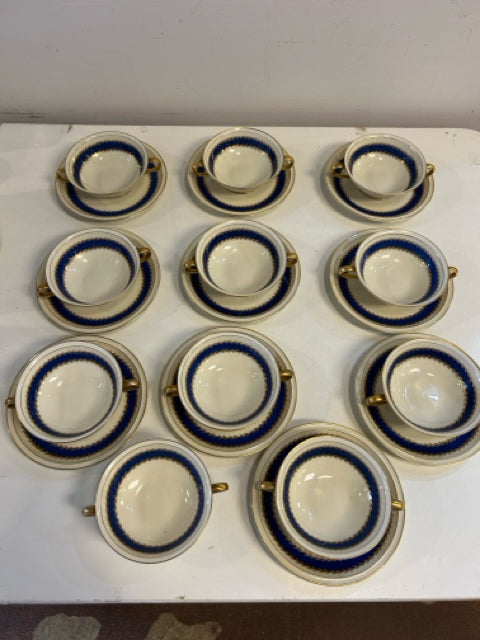 11 Continental Marie Antoinette Footed Bowls & 10 Saucers from Rosenthal China