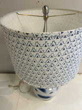 Load image into Gallery viewer, Blue &amp; White Gourd Lamp with  Blue &amp; White Patterned Shade
