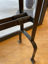 Load image into Gallery viewer, Repurposed Metal Console Table with Glass Top
