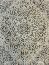Load image into Gallery viewer, 100% Wool Rug in Cream, Brown &amp; Light Teal made in Turkey
