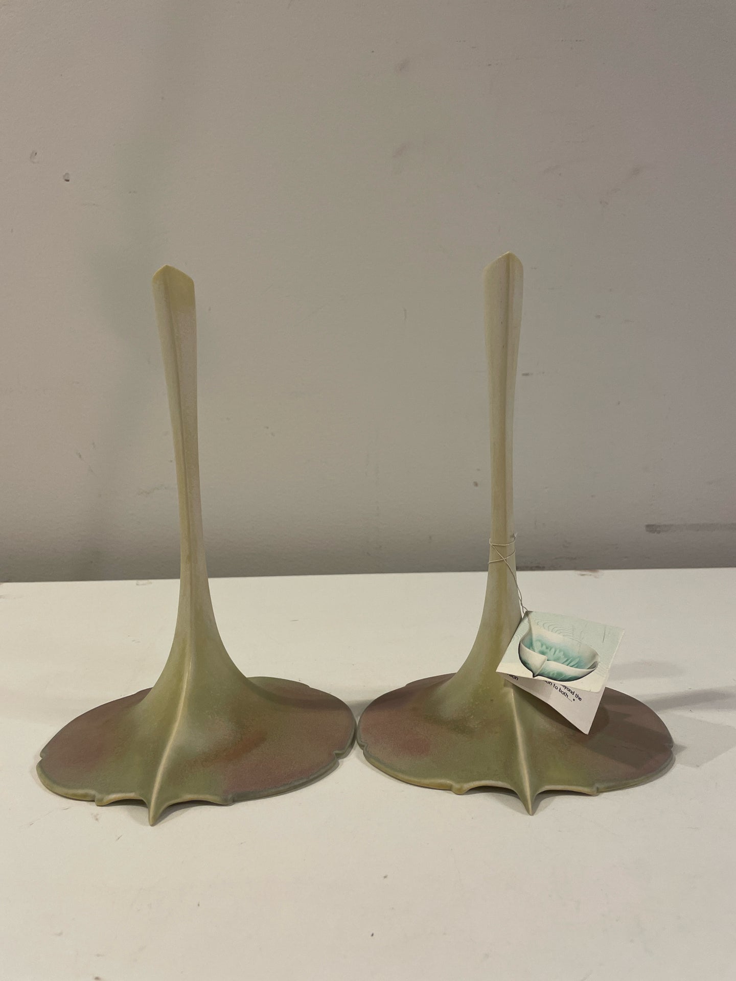 Pair of Decorative Porcelain Lily Pads from Alan Brenda Newman Ceramic Works