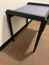 Load image into Gallery viewer, Black Lacquer, Blue Leather Top End Table
