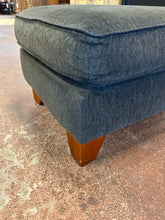 Load image into Gallery viewer, Brown/Black Ottoman with Wood Legs
