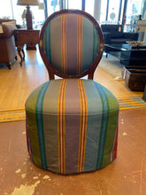 Load image into Gallery viewer, Striped Upholstered Chair on Wheels
