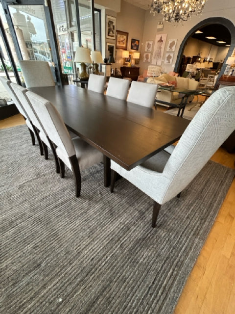 Monarch Shiitake Dining Table from Crate & Barrel with Eight  Dining Chairs from Arhaus