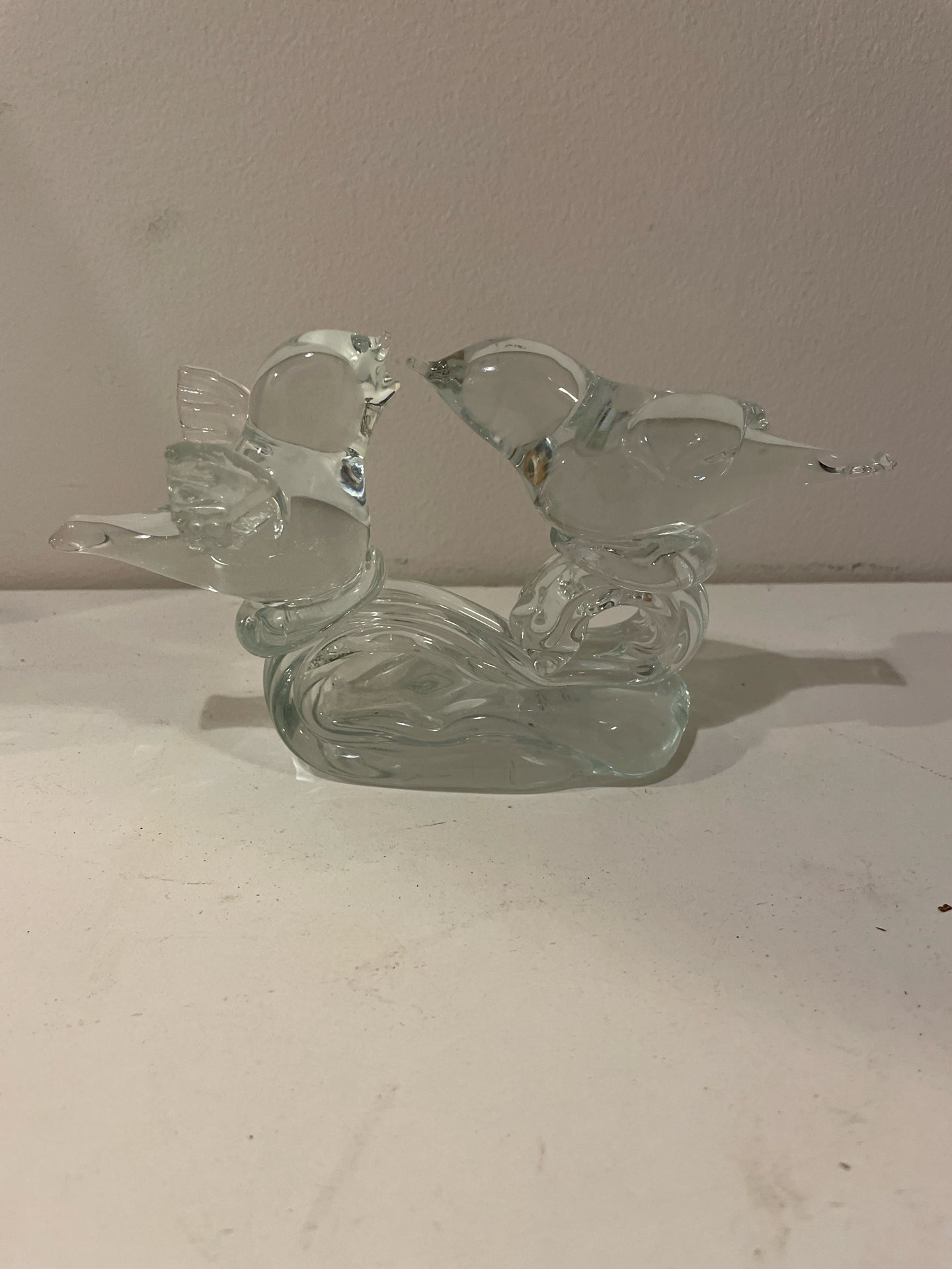 Glass Lovebirds Figurine