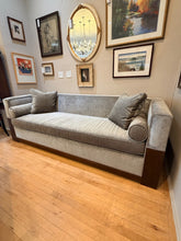 Load image into Gallery viewer, Custom Grey Velvet One Cushion Sofa with Wood Frame
