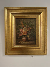 Load image into Gallery viewer, Oil Painting of Flowers in Vase by T. Denver, signed
