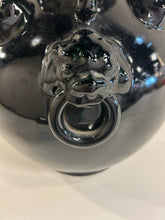Load image into Gallery viewer, Black Ceramic Double Gourd (&quot;Hulu&quot;) Shape Floor Vase
