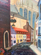 Load image into Gallery viewer, Original Expressionist Oil Painting of Aachen Street by Gus Hunkele, signed
