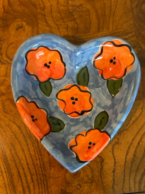 Ceramic Floral Heart Dish