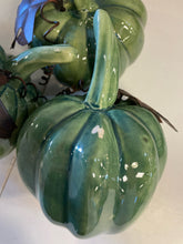 Load image into Gallery viewer, Set of 3 Green Ceramic Gourds
