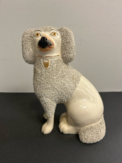 Hand Painted Staffordshire Poodle Figurine