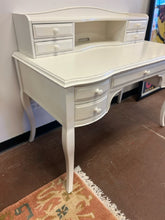 Load image into Gallery viewer, Cream Colored Desk with Removable Hutch from Pottery Barn

