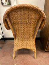 Load image into Gallery viewer, Wicker Chair with Green Fabric Cover
